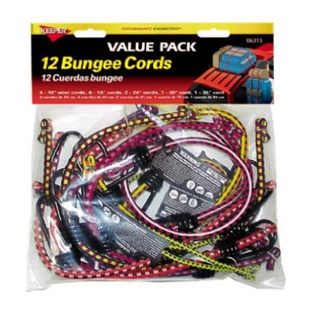 Hampton Products-Keeper 12PC Bungee Cord ASSTD 6313